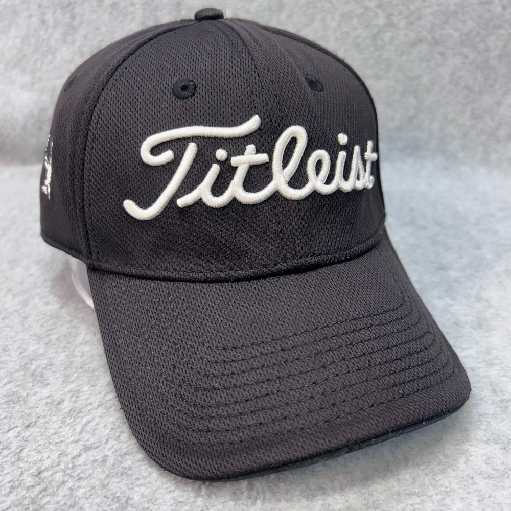 Titleist Script Logo Mens Black Titleist Golf Hat New Era Mesh Cap L-XL